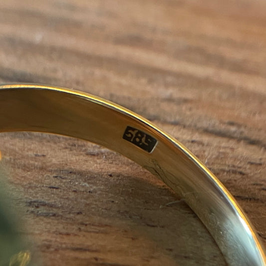 14 karaats zegelring onyx