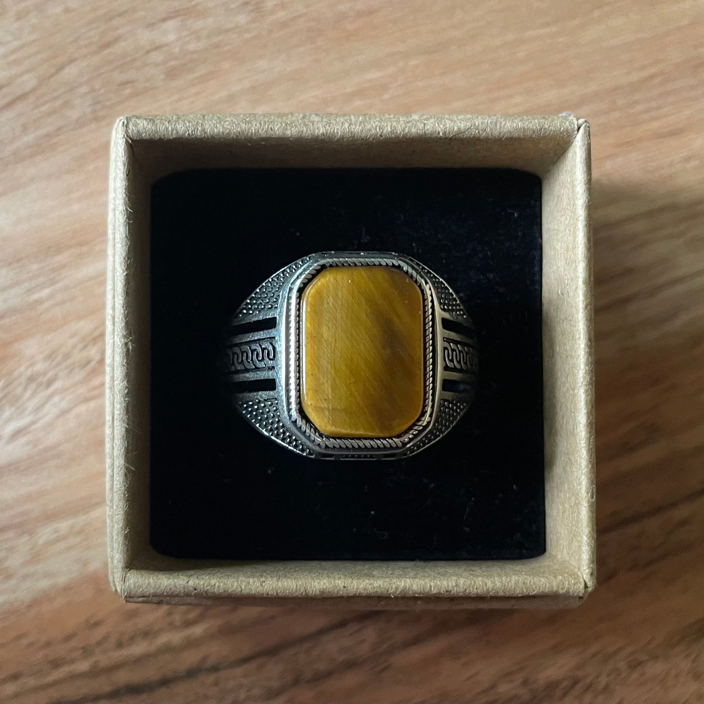 925 zegelring tijgeroog