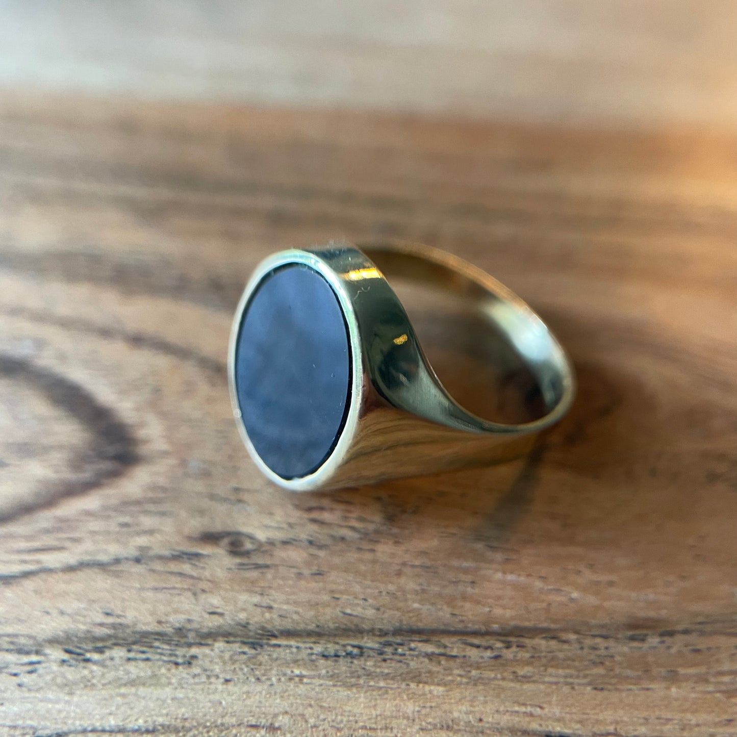 14 karaats zegelring onyx