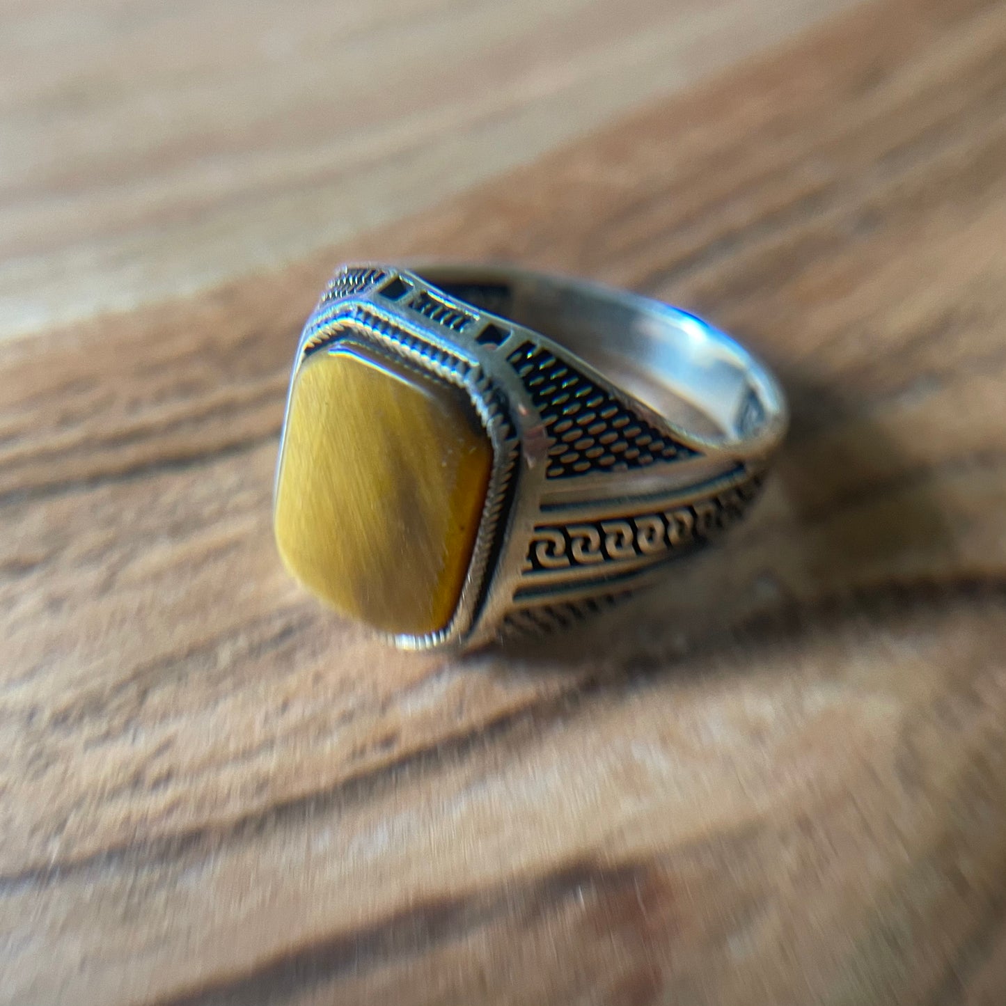 925 zegelring tijgeroog