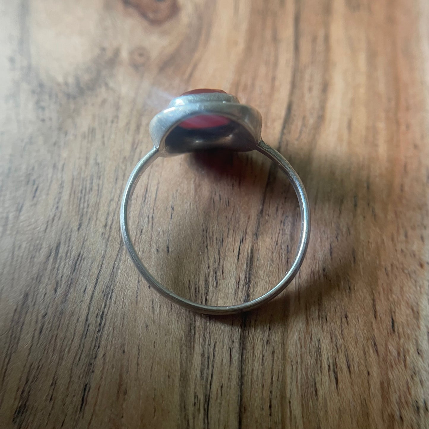 925 Zilveren ring rode granaat