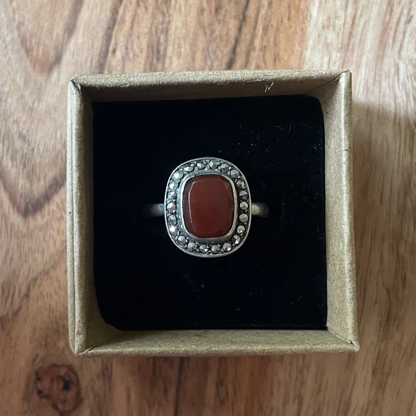 925 Zilveren ring rode granaat