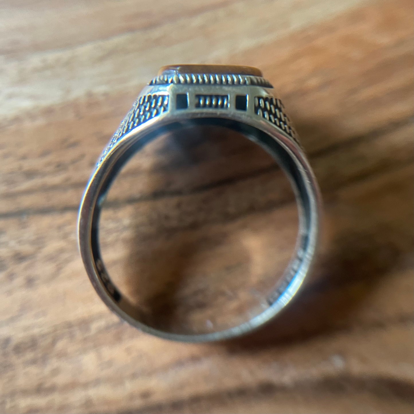 925 zegelring tijgeroog