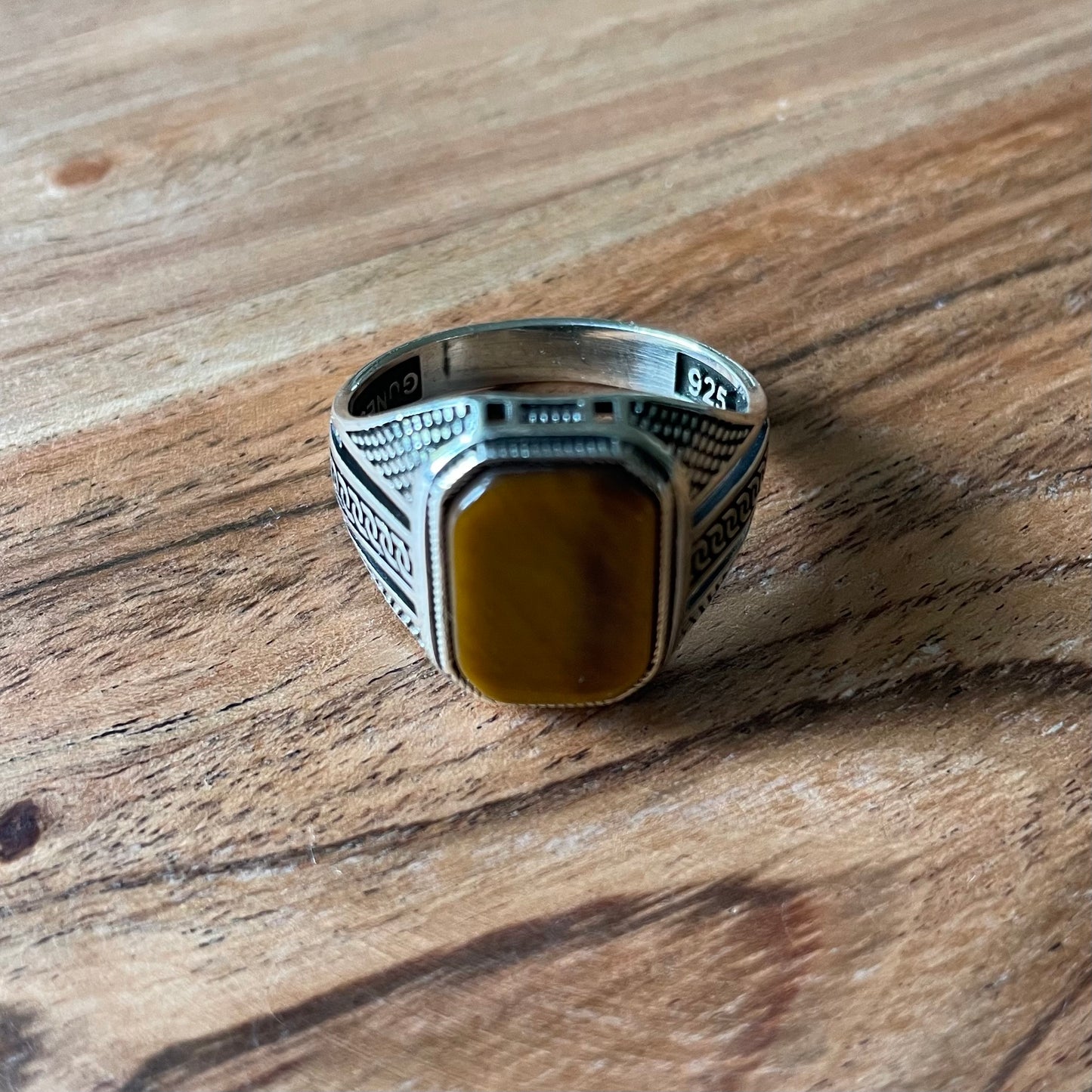 925 zegelring tijgeroog